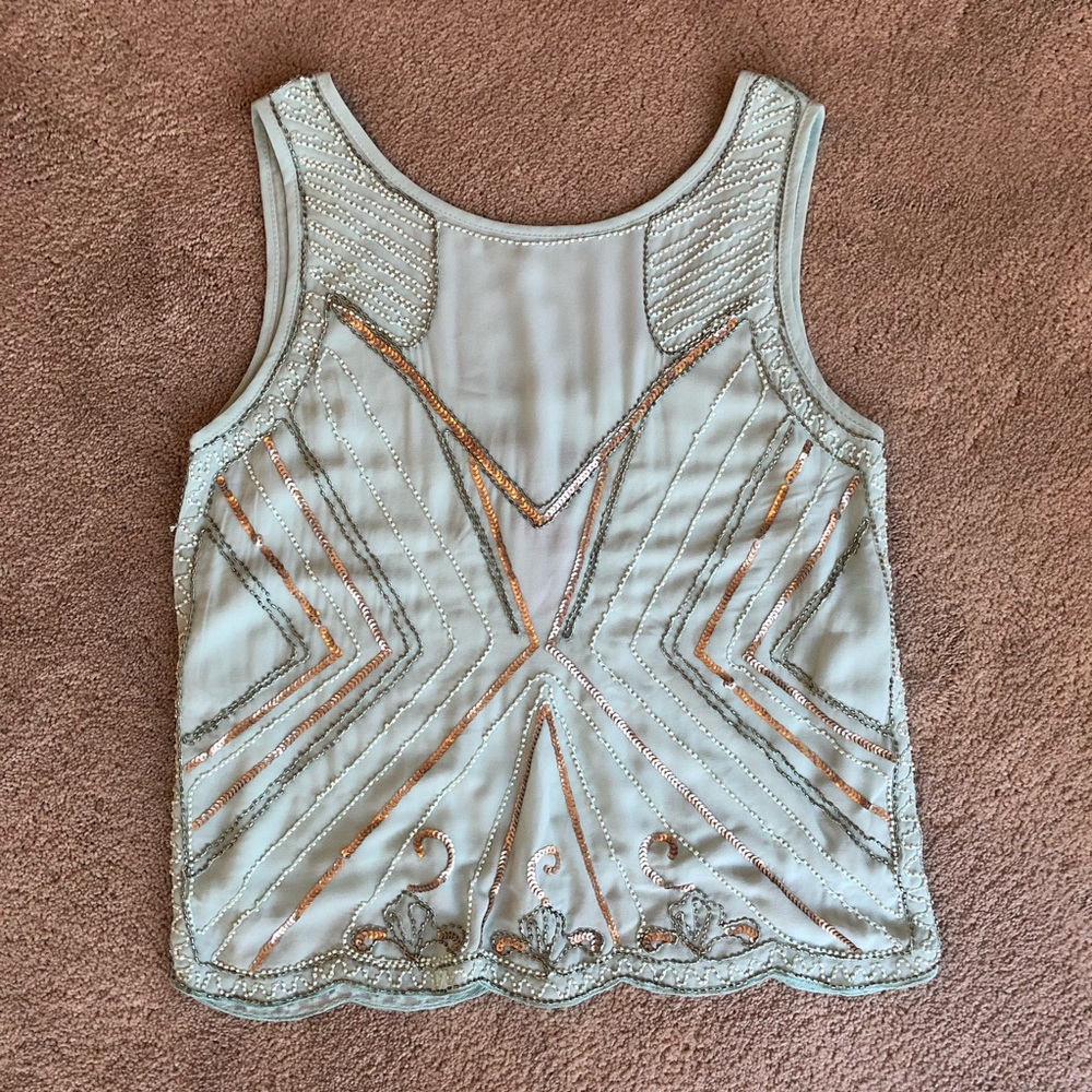 English Rose Beaded Tank Top | Size S